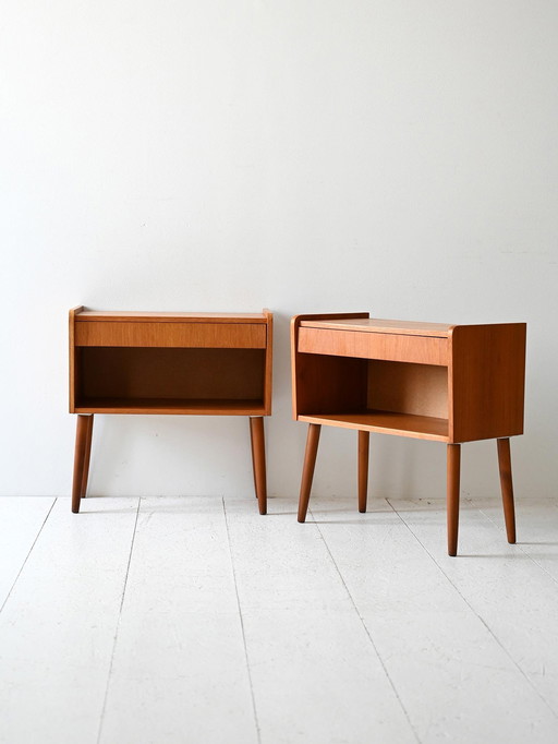 Pair of 1950s/60s Scandinavian Teak Nightstands