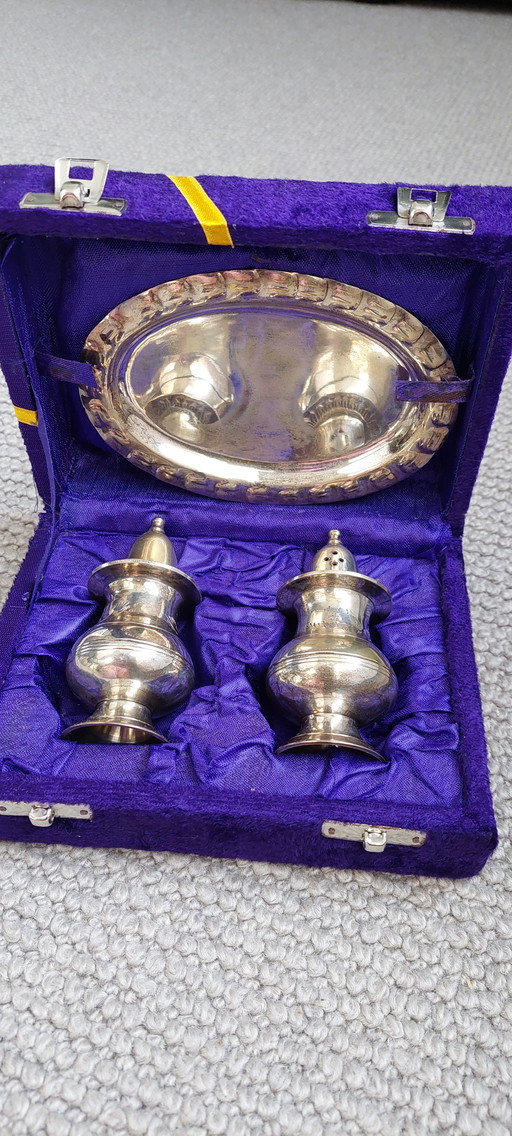 Silver-plated salt and pepper