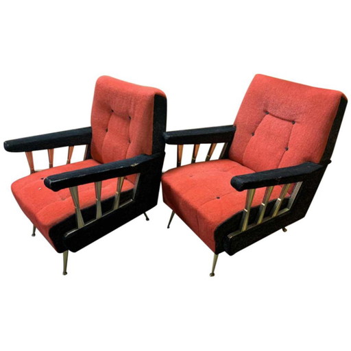 Set Vintage italienische Club Sessel, 1950er Jahre