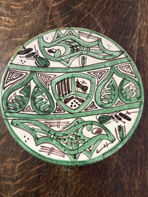 Assiette murale vintage en céramique de Domingo Punter (Teruel, Espagne), années 1960 – schalen, Ceramic