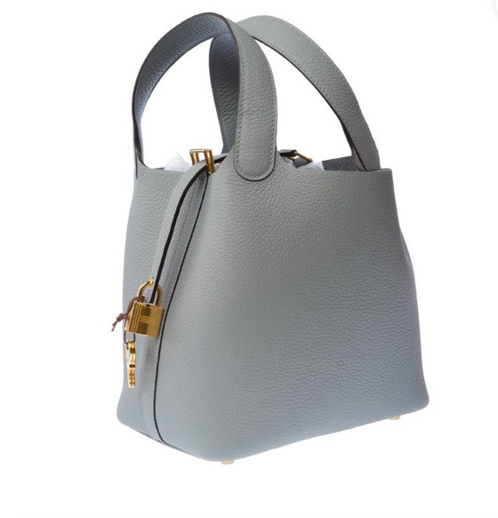 Image 1 of Sac HERMES Picotin en Cuir Gris - 103581
