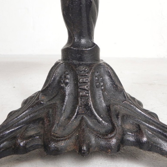 Image 1 of Bistro table with cast iron leg and traffic sign as top, 1920s, Paris