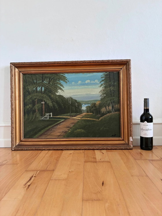Image 1 of Peinture à l'huile originale vintage représentant un paysage côtier, signée. Art marin.