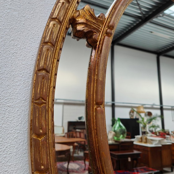 Image 1 of Vintage Golden Baroque Brocante Rococo facet mirror vanity mirror