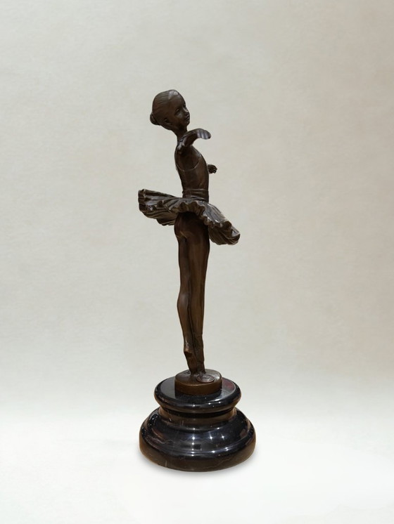 Image 1 of Art Deco bronze sculpture – Ballerina dancer – Signed Milo – Bronze Guaranteed Paris