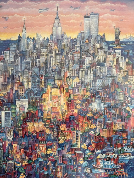 Bill Bell - Nueva York, Nueva York - Impresión firmada y dedicada - 50x70 cm – giclee prints, Glass, Metal (photo 2 of 5)