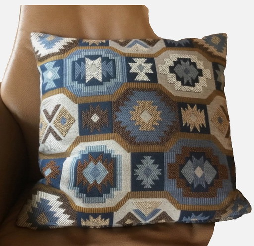 2teiliges Set Kissen Rohleder Home Collection In Blau/Braun/Grau – kussentjes, Textile, Velvet