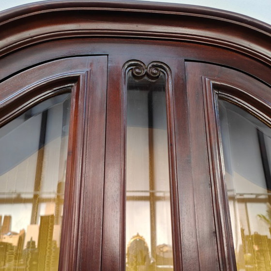 Image 1 of Vitrine, buffet, vaisselier, meuble mural de style Chippendale vintage