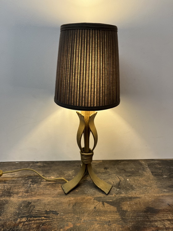 Image 1 of Vintage Metalen Brutalist Tafellamp