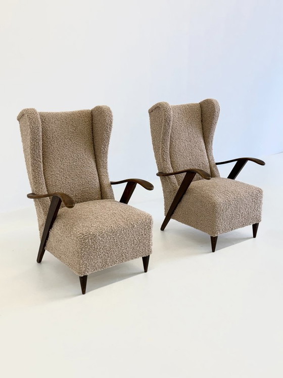 Fauteuil Melchiorre Bega En Bouclé Beige – Wood (photo 11 of 11)
