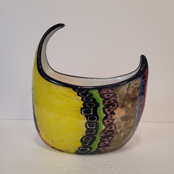 Image 1 of Millefiori half-moon decorative centerpiece, Murano glass, 90's - Italy