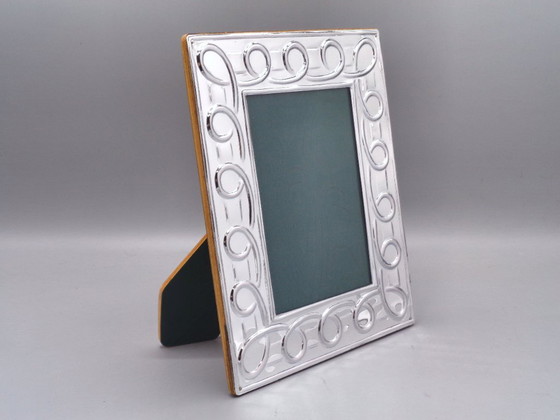 Image 1 of Silver plated metal frame, size for 9x13 photos