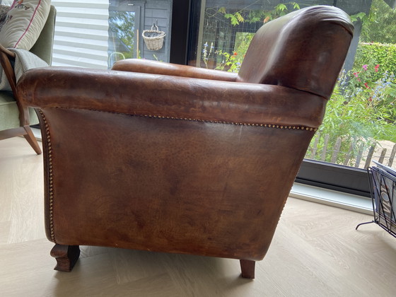 Image 1 of Schapenleren Clubfauteuil Art Deco