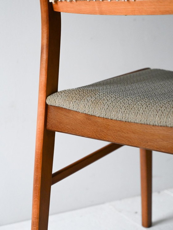 Image 1 of Set di 4 sedie scandinave in teak anni '60 con rivestimento originale