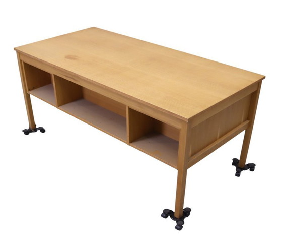 Image 1 of Scandinavian Double-Sided Oak Desk 1960 – Sweden
