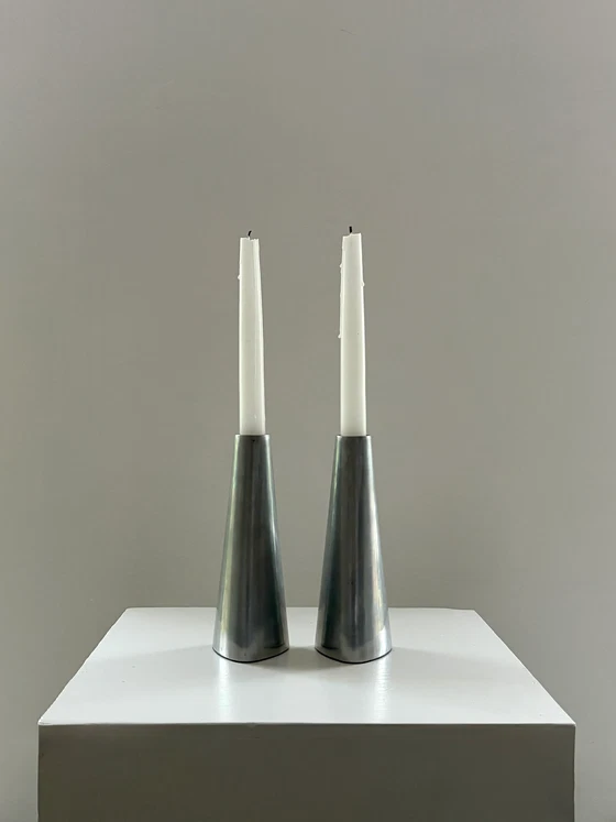 Set de 2 Bougeoirs et chandeliers vintage IKEA Renos – Metal, Scandinavian (photo 2 of 5)