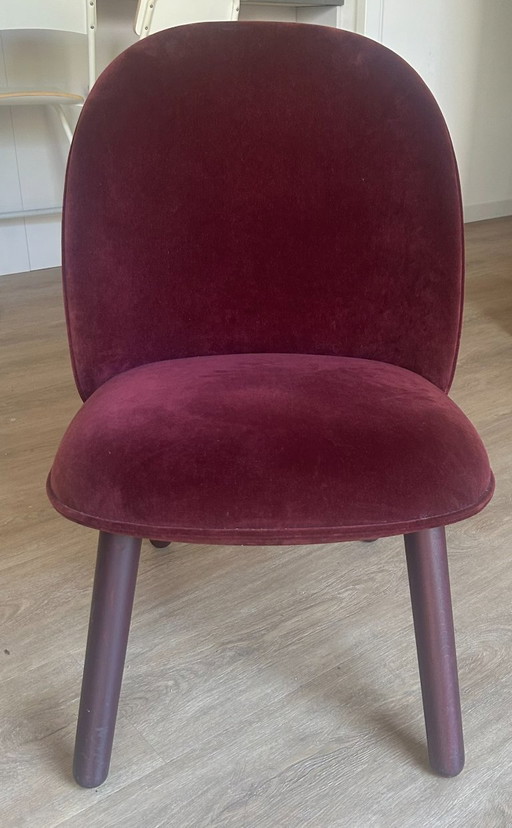 Normann Copenhagen Chaises longues Ace - Velours City Bordeaux - Lot de 2