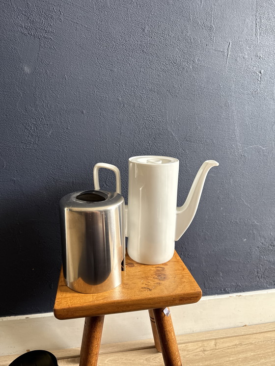 Image 1 of art deco theepot in wit Beiers porselein BAUSHER WEIDEN
