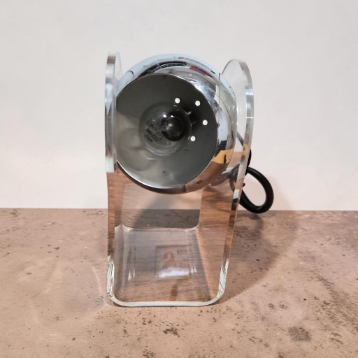 Vintage Space Age Chrome Acrylic Table Lamp Eyeball Gino Sarfatti – tafellampen (photo 2 of 10)