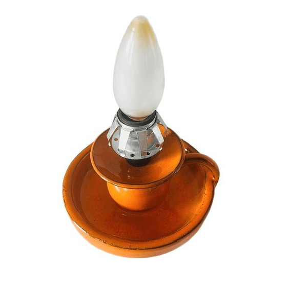 Image 1 of Vintage Space age lampenvoet oranje keramiek 1970's