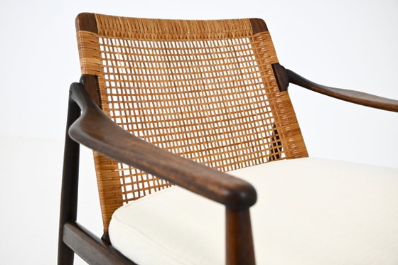 Sessel "Model 400" von Hartmut Lohmeyer für Wilkhahn, 1950er, 2er Set – Rattan, Textile (photo 9 of 12)