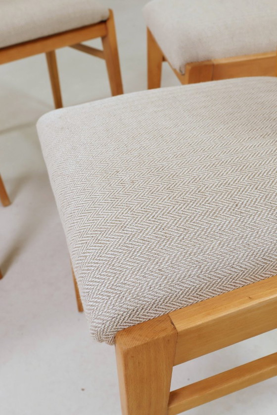 Image 1 of Sedie da pranzo scandinave con motivo a spina di pesce, set da 4 pezzi