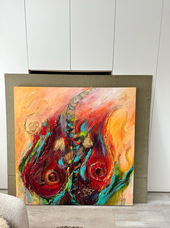 Dipinto 'I'm enough' di Adry, 140 x 140cm, acrilico su tela – Dipinti e disegni (photo 10 of 12)