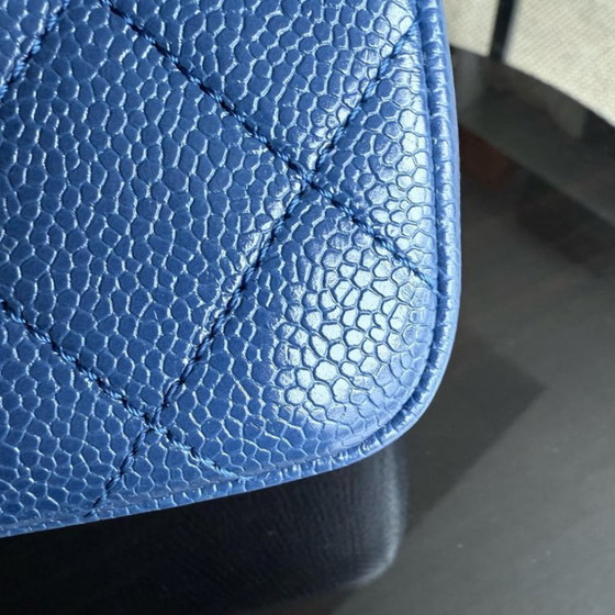 Image 1 of Mini borsa Chanel Classic Flap Seasonal Square - Caviar Quilted All Blue Series 29