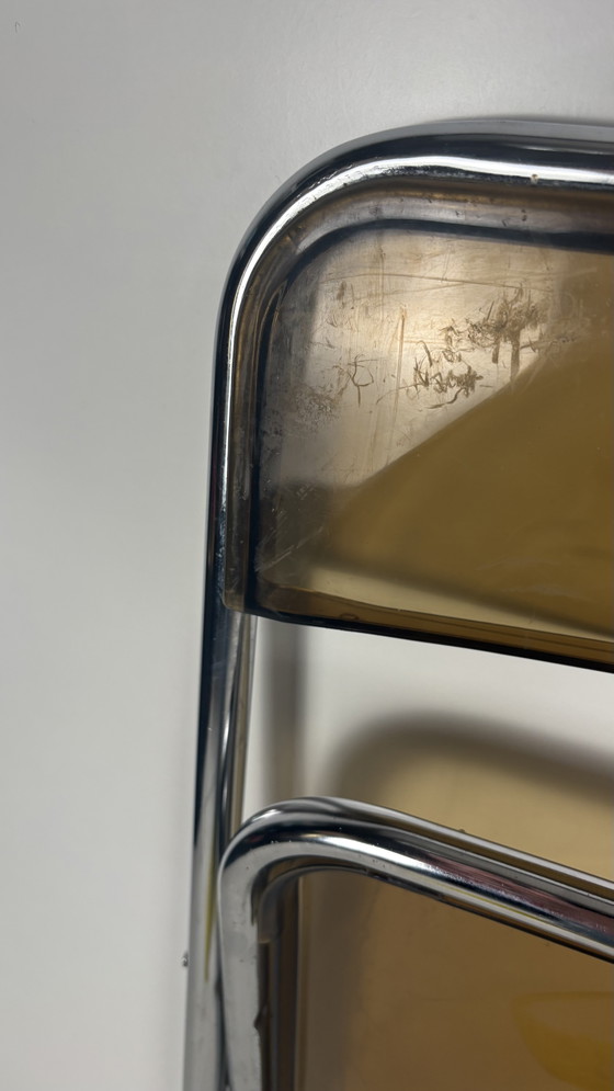 Image 1 of 3 x vintage folding chairs Italian Scandinavian design wood plastic chrome