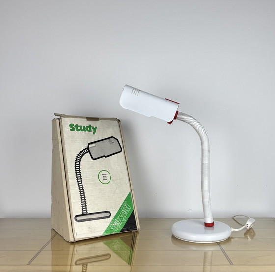 Image 1 of Lampe vintage, années 1970, Targetti Sankey, Italie années 70, Lampe col de cygne réglable blanche, Space Age, Mid Century, Pop 