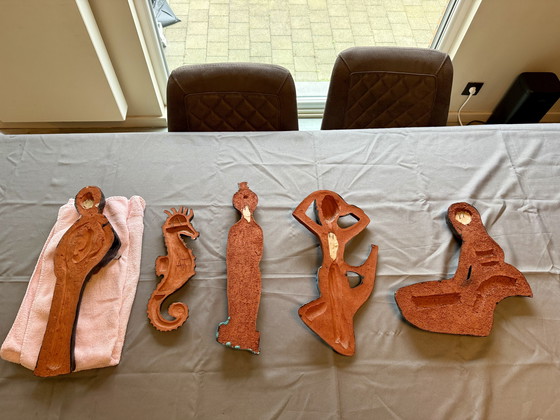 Image 1 of Sculture murali in ceramica di Perignem – set sirena – Belgio, anni '60