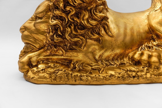 Image 1 of Vintage Italian Ceramic Handcrafted Lion Coffee Table, 1960s