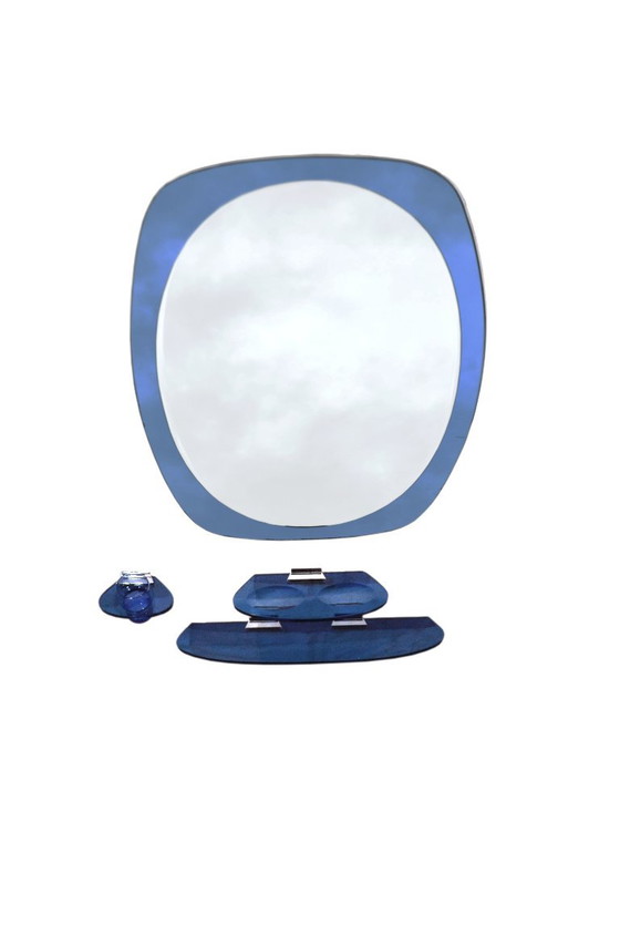 Set da bagno blu cobalto, attribuito a Fontana Arte, 1970 – Specchi, Glass, Metal (photo 4 of 20)