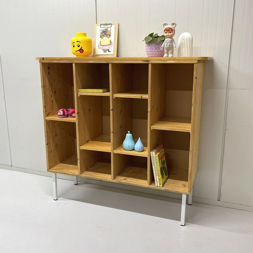 Vintage school cabinet wall cabinet compartment cabinet wood room divider
