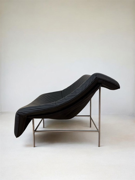 Image 1 of Sedia a farfalla Montis in pelle nera e acciaio inox