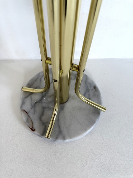 Image 1 of Appendiabiti da terra vintage in ottone e marmo anni '80