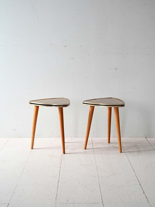 Pair of vintage Scandinavian stools in laminate