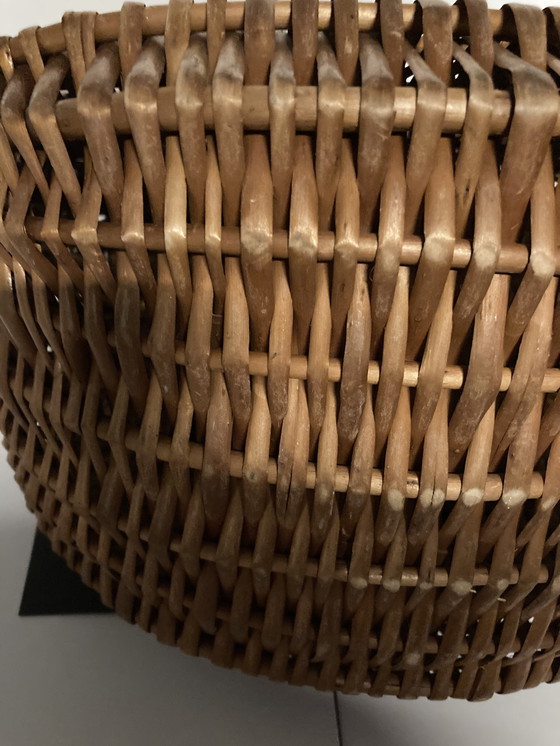 Image 1 of Vintage rieten boodschappenmand uit de jaren 70, Frans vakmanschap