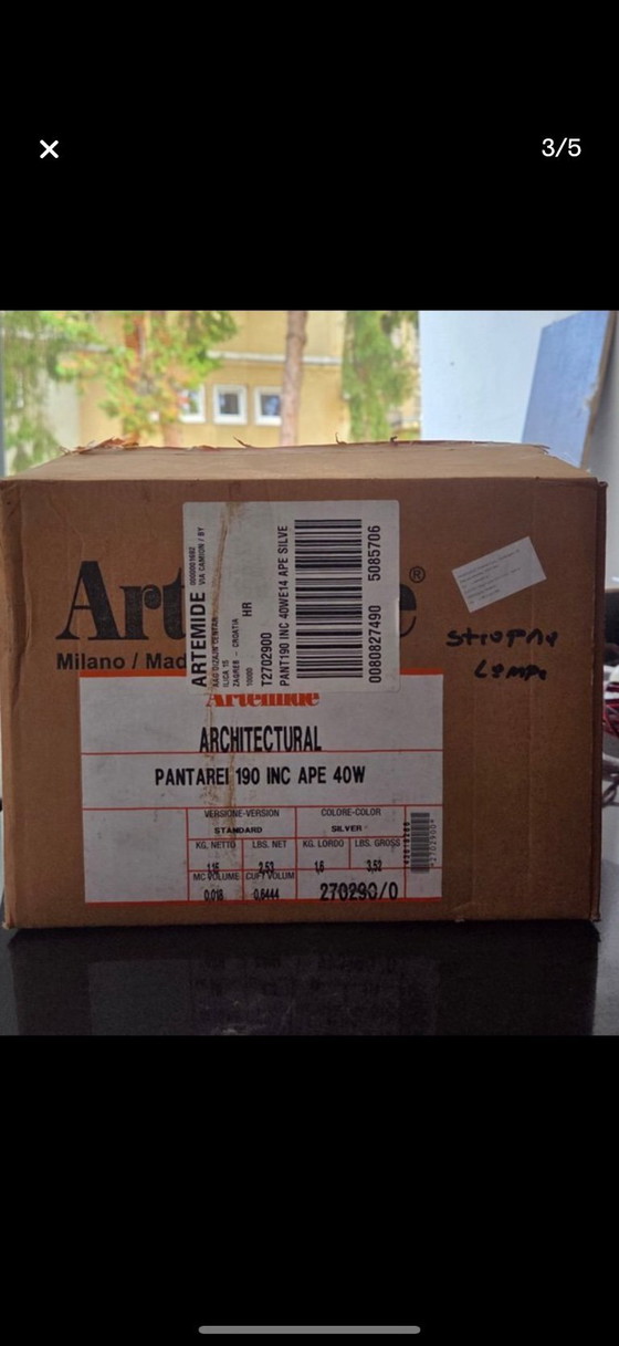 Image 1 of Artemide Pantarei 190 IP65 – Lampe architecturale d'extérieur/intérieur, neuve dans sa boîte