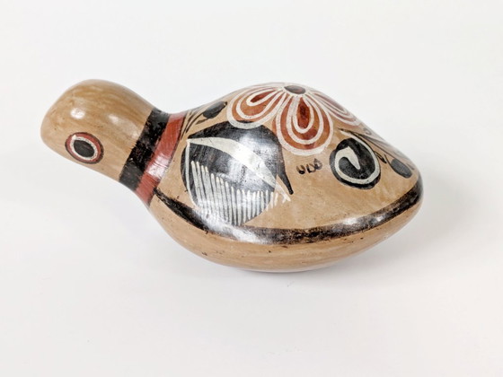 Image 1 of Figurine de tortue Tonala vintage | Art populaire mexicain en poterie peinte à la main des années 1970