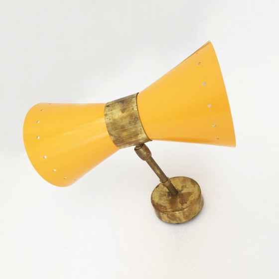 Image 1 of Pair of Italian "diabolo" wall sconces, 1950s design