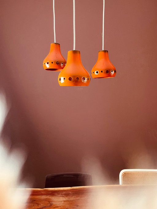 Uniek! Oranje Keramieken Cascade Hanglamp