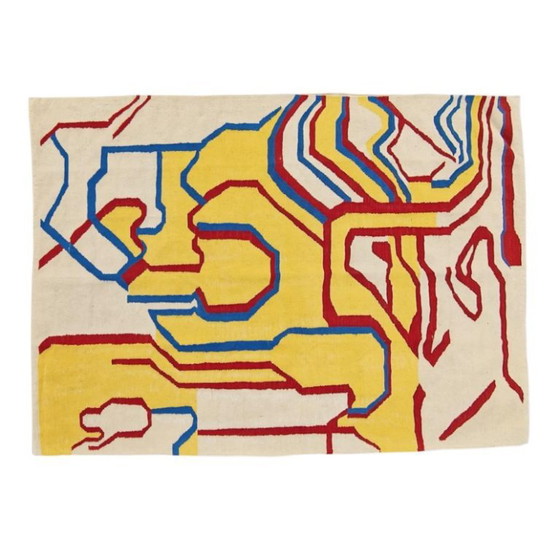 Willem De Kooning Inspired Wool Tapestry | Mid-Century Modern Textile Art (82 × 60 In) – Rugs & carpets (photo 6 of 12)