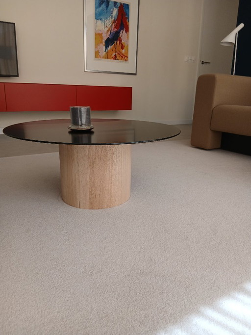 Side table with frosted glass tabletop