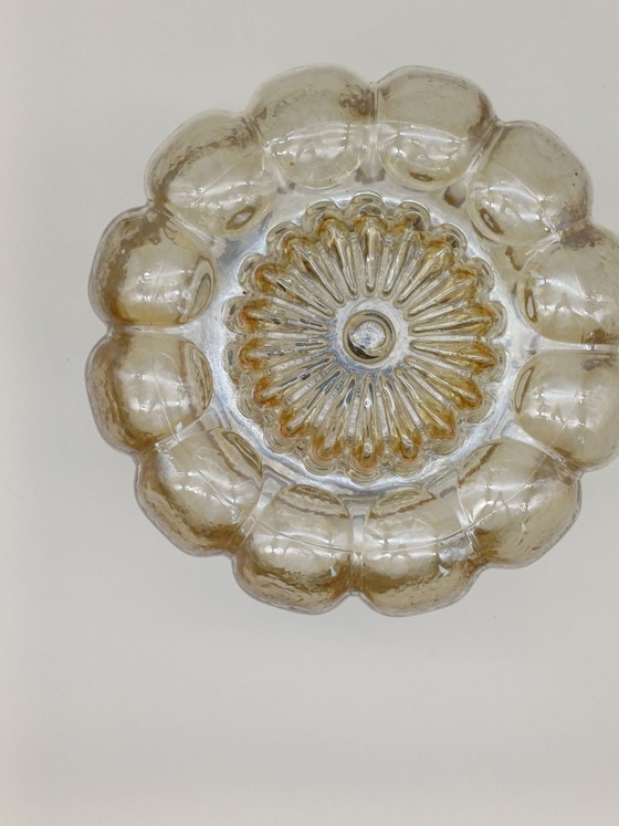 Plafonnier vintage, Verre, Métal, Doré (photo 12 sur 14)