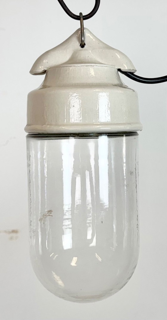 Image 1 of Vintage witte porseleinen hanglamp, jaren 70