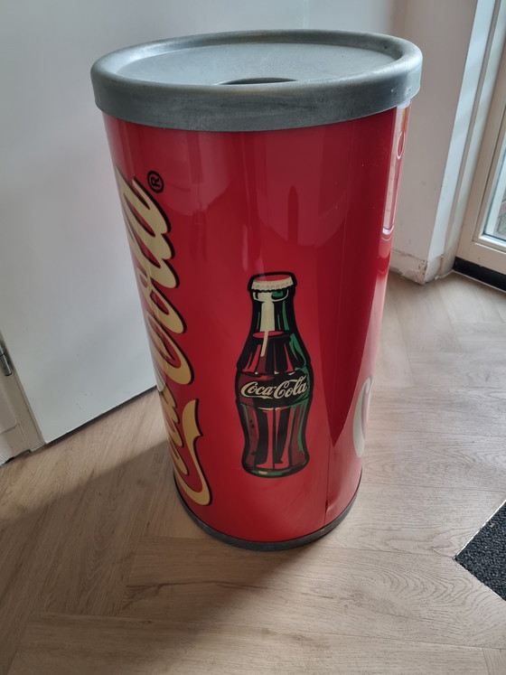 Image 1 of Vintage trash can table umbrella stand Coca Cola