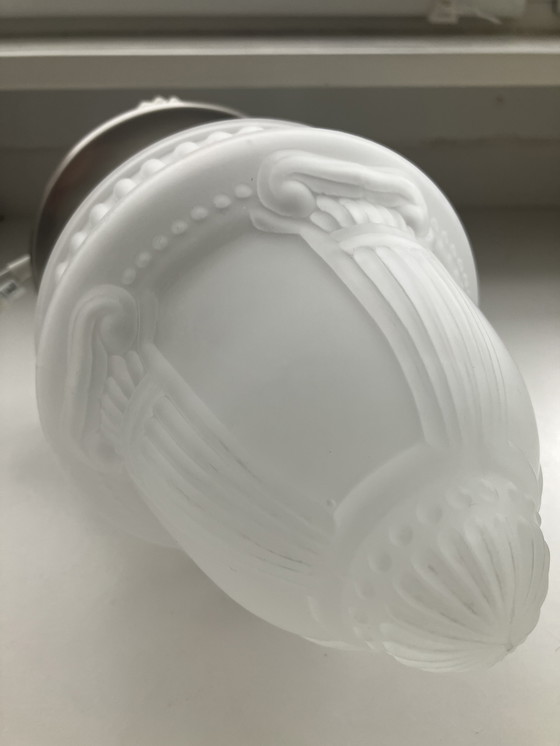 Image 1 of Lampada a stelo smaltata in stile Art Deco vintage