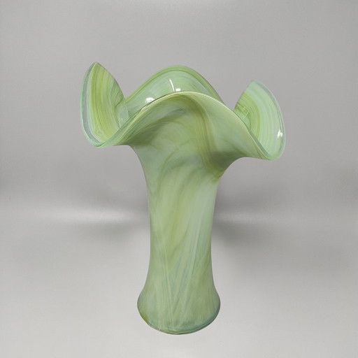 Atemberaubende grüne Vase aus den 1960er Jahren von Ca Dei Vetrai. Hergestellt in Italien.