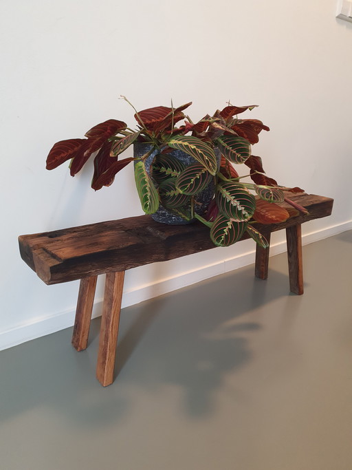 Eiken bankje lxbxh 100x22x35cm